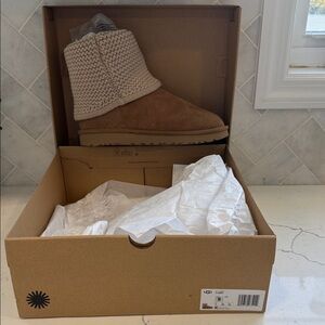 UGG Brown and Cream Knit Boots (W Shaina)